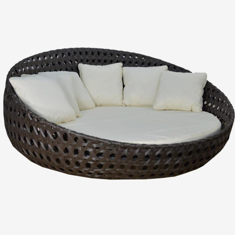 Feruci Round Patio Daybed with Sunbrella Cushions Wayfair
